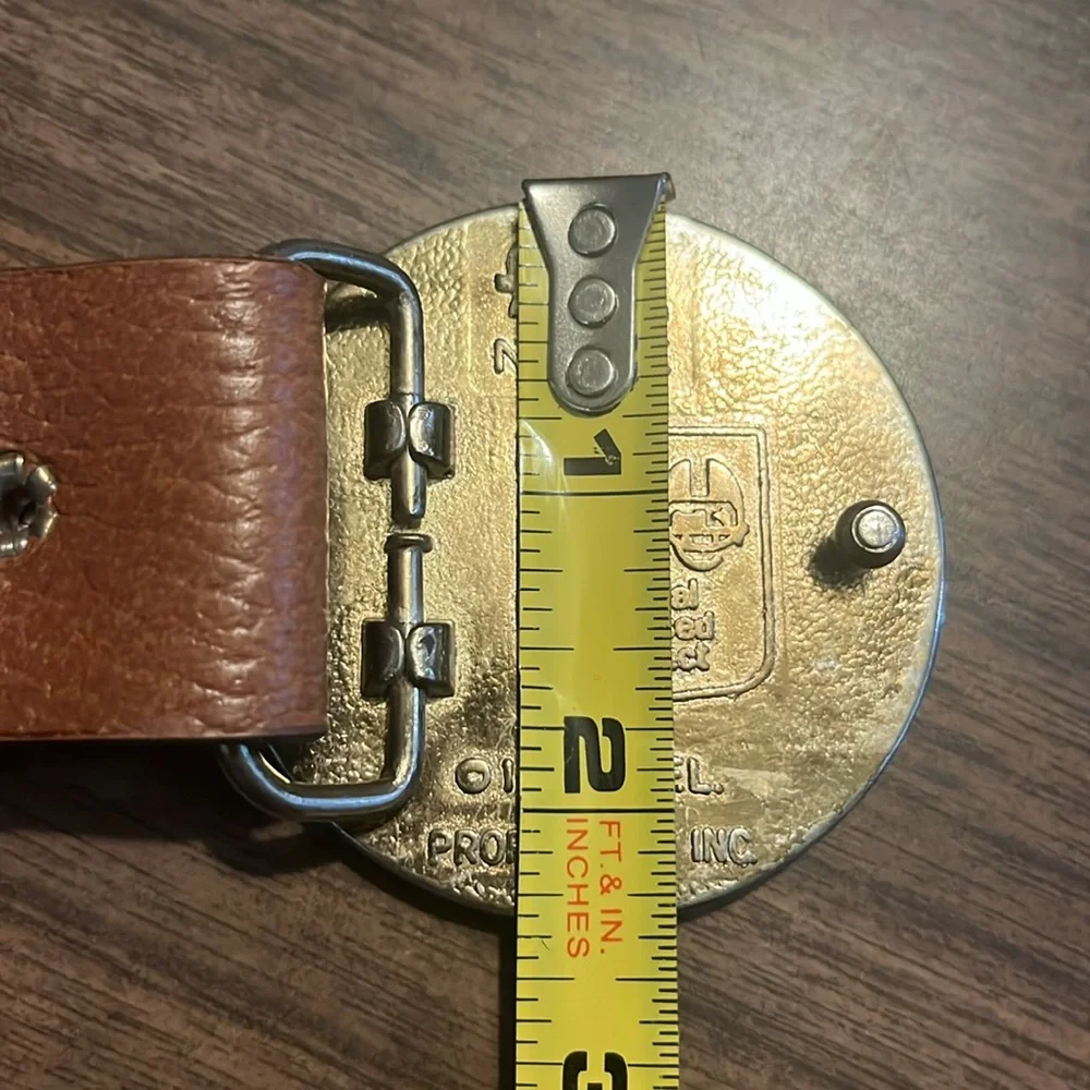 Pittsburgh Steelers VINTAGE Belt Buckle on Brown Belt Size 26-28